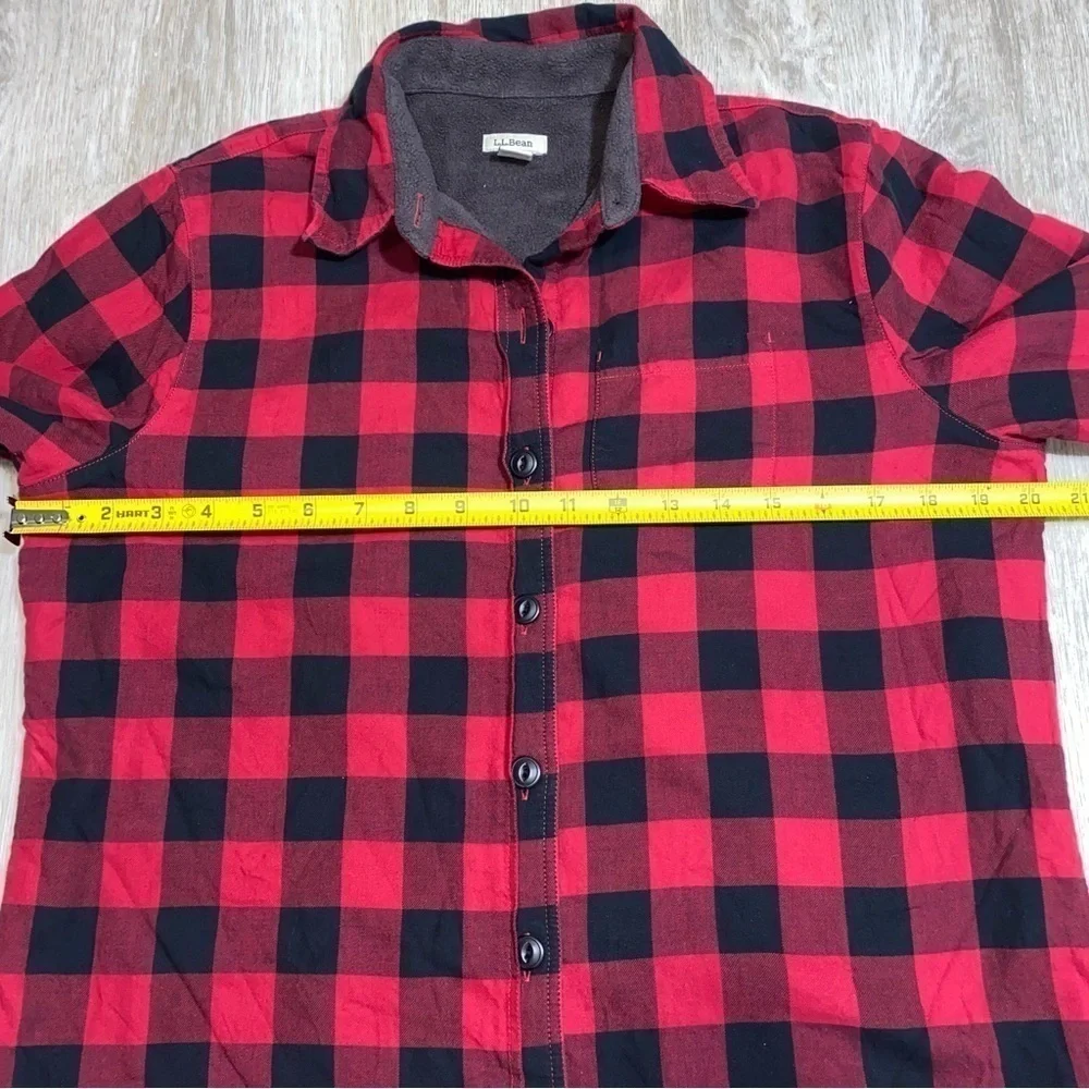 LL Bean Womens Fleece Lined Flannel Shirt Jacket Size xs - Picture 4 of 10